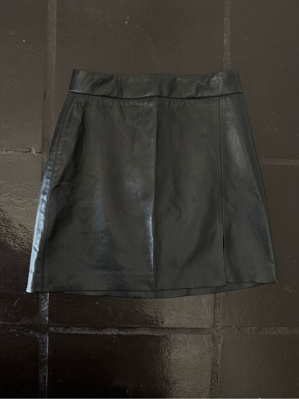 Wilfred Black Faux Leather Mini Skirt